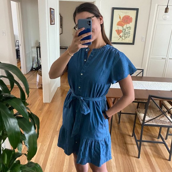 LOFT Dresses & Skirts - LOFT Blue Casual Button Up Shirtdress